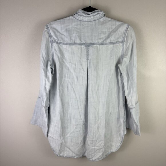 Bella Dahl 100% Tencel Lyocell Button Down Shirt XS Light Blue Soft Chambray - Picture 8 of 8